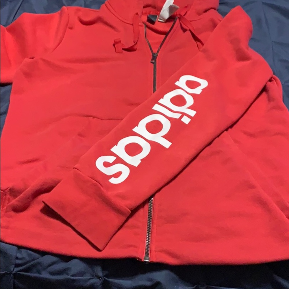 Adidas pink hoodie jacket